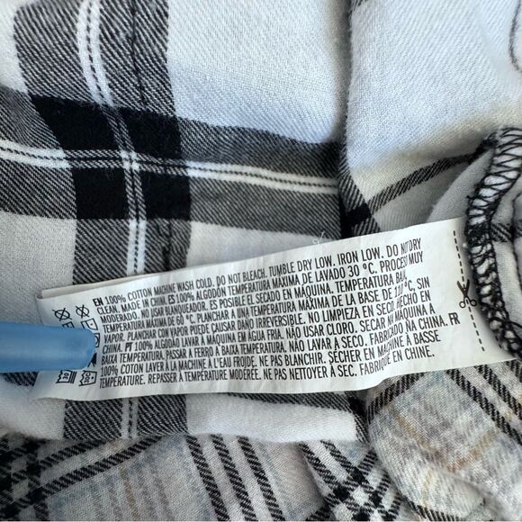 Forever 21 Flannel Cropped Plaid Shirt 100% Cotton Long Sleeve SZ M - Picture 12 of 13